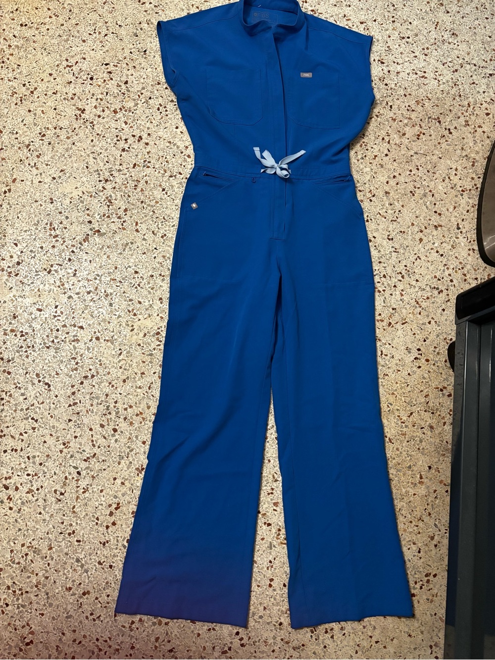 Figs Rafaela wide leg scrub jumpsuit royal blue small - Picture 4 of 12